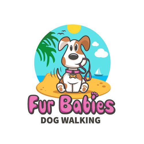 Fun and playful logo for dog walking business