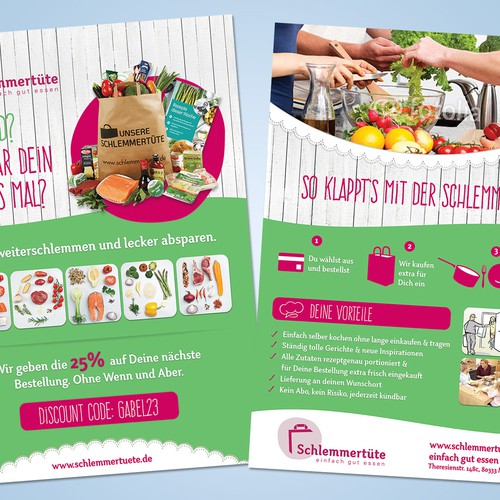 Door-opener-flyer for the German food startup Schlemmertüte