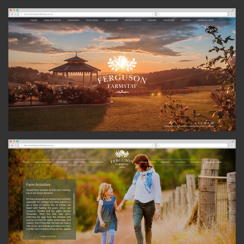 Simple & modern website for the best farm in Australia (Fergusonfarmstay)