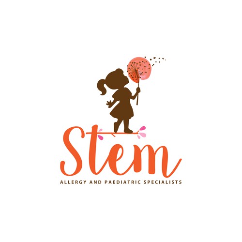 Whimsical logo for an allergy and pediatric specialist 