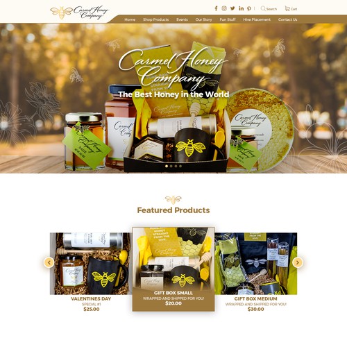 Website design for Carmel Honey Company