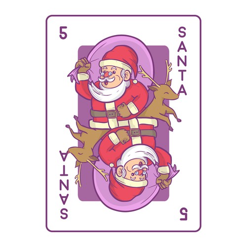 Character design concept for christmas playing card