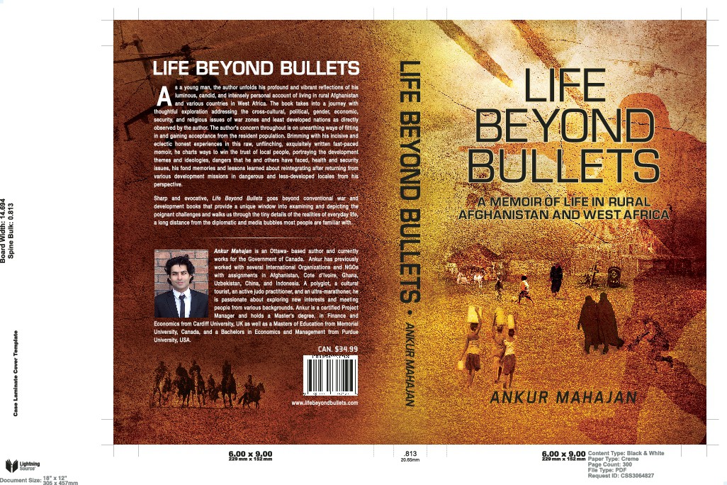 Book cover for non fiction memoir on Afghanistan and West Africa