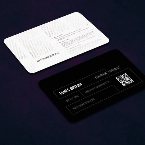 Business Card Design for a Young Filmmaker/ Journalist