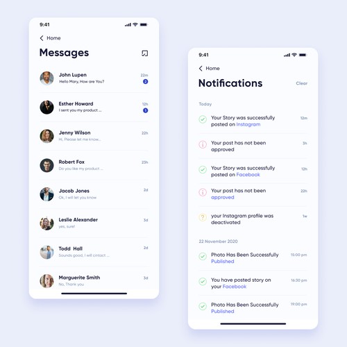 Design for influencer marketing app