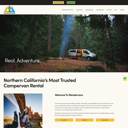 Wandervans Landing Page Design