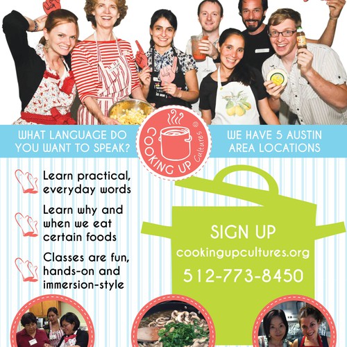 Cooking + Language Classes Contest for cool flier!