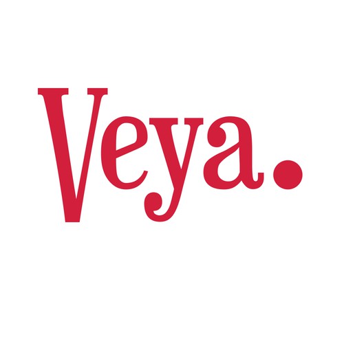 Red logo with white background