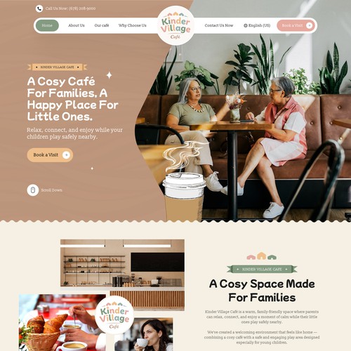 website design for kinder village cafe