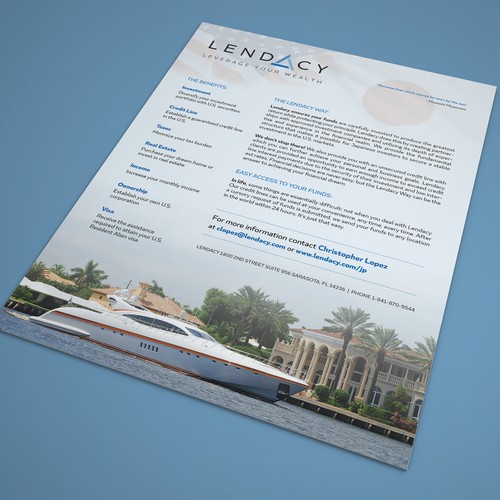 Simple flyer design for Lendacy