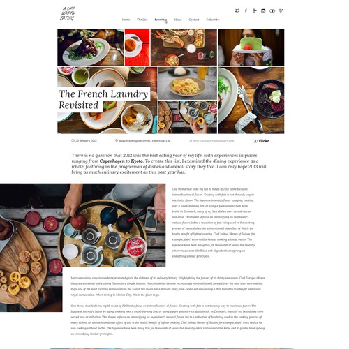 Help make a prominent food blog more photo-centric and minimalist.