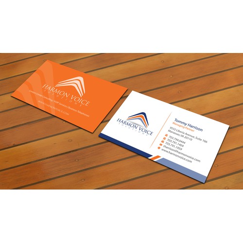 Design business cards for a technology and telecom consulting company.