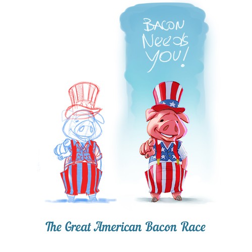New bacon race brand needs a cool pig for a mascot