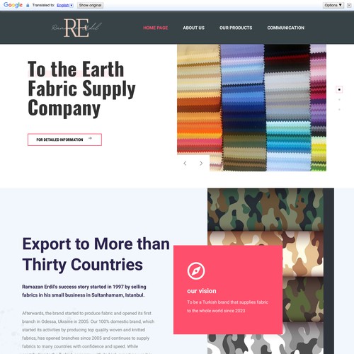 Ramazan Erdil Fabric Company Web Site Design