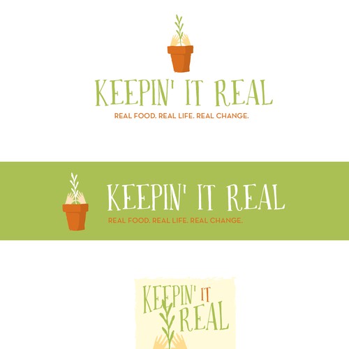 Create a cool original logo design with an impactful icon for a RealFood blog.