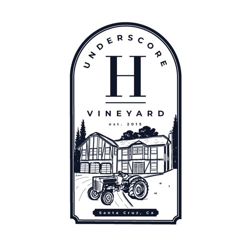 Small home vineyard rustic logo