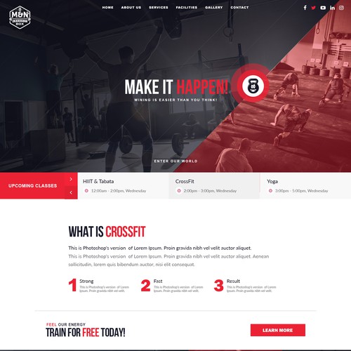 CrossFit homepage design