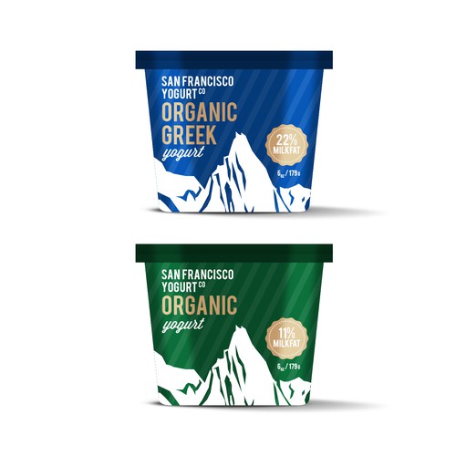 Design packaging for San Francisco Yogurt, maker of high-fat yogurt for adventurous people