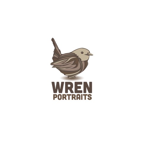 Create a fun logo for Wren Portraits, a family oriented portrait photographer