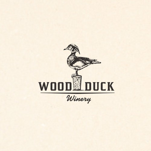 Elegant rustic logo for winery