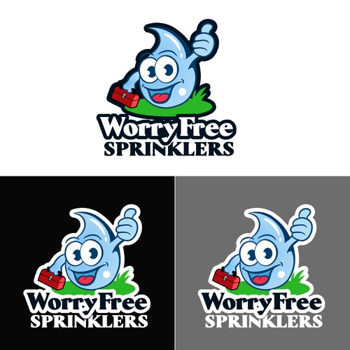 Worry free cartoon logo