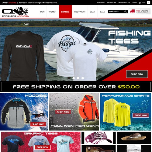 Psd Layout design for offshoreapparel.com