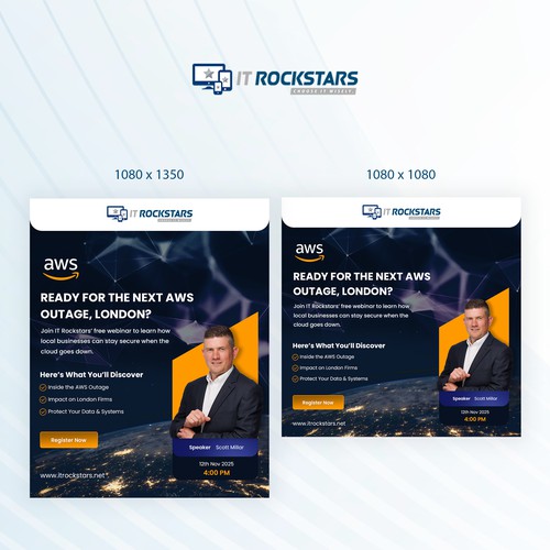 Banner ad for webinar ideally designed in canva