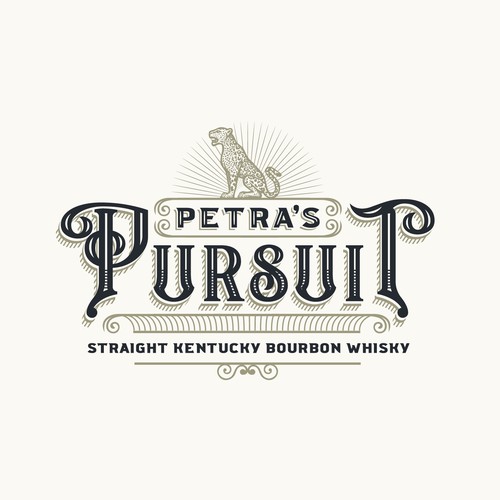 Logo design for a burboun brand Petra's Pursuit