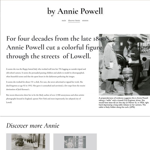 Design and tweaks for photographer nonprofit