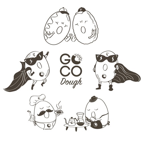 Character Illustration for Good Company Doughnuts & Coffee