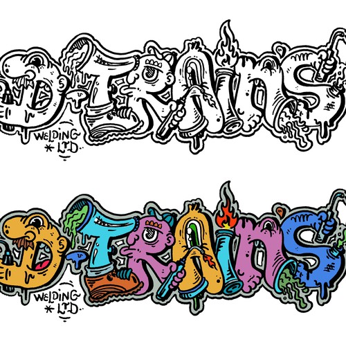 DTRAINS Welding Graffiti Logo