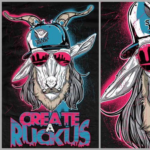 Design a Chill California Surfer Goat Head Shirt
