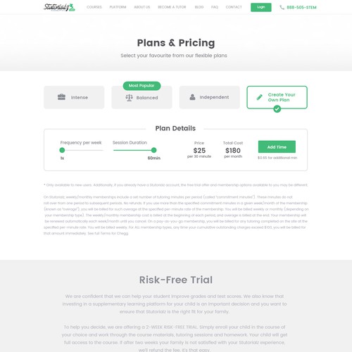 Pricing Plans Page