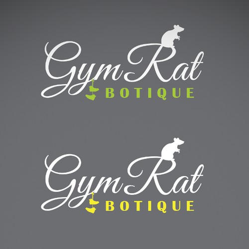 Create an elegant rat for Gym Rat Botique.