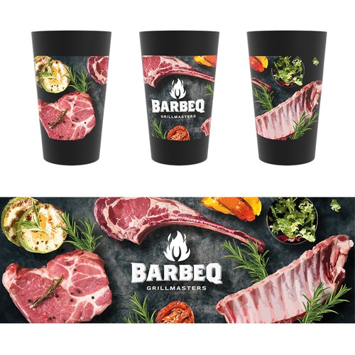 Meat & vegetables background for cup