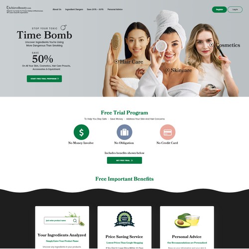 Redesign of Achieve Beauty Landing 