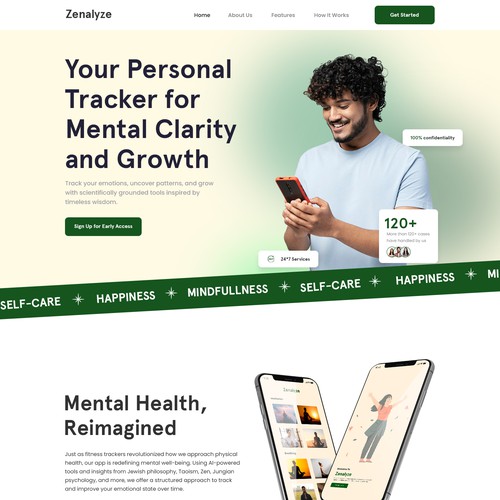 Design a Modern, Responsive Landing Page for Zenalyze – A Data-Driven Mental Health App
