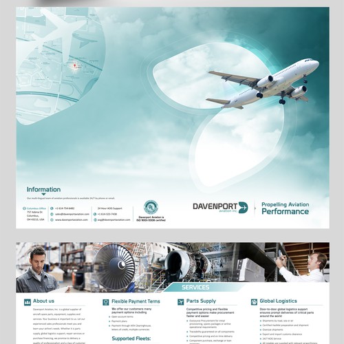 GLOBAL AVIATION SUPPLIER SEEKING FRESH DESIGN FOR MARKETING BROCHURE