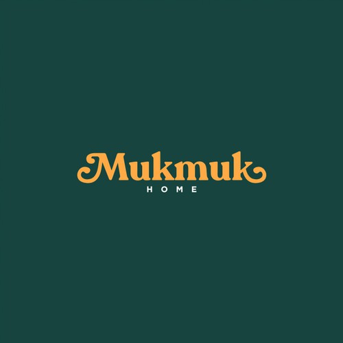 70s Typography Logo for Mukmuk Home