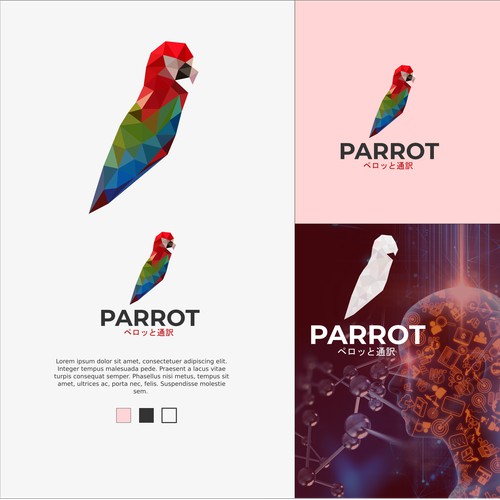 An impressive parrot logo