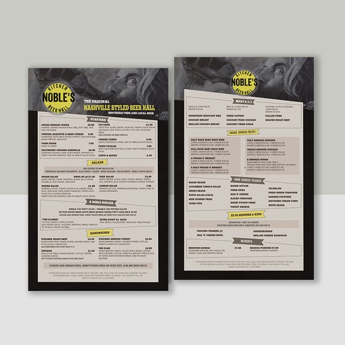 Menu Design for for Bar/Restaurant