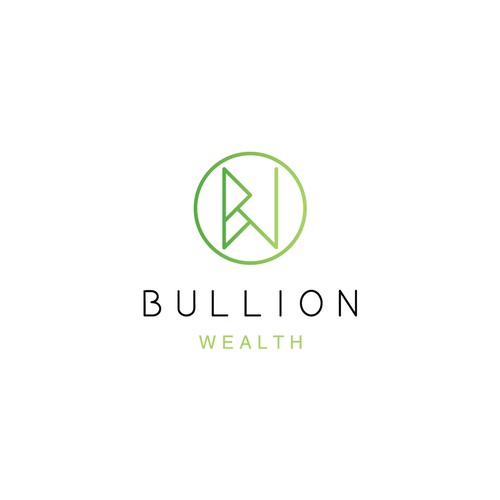 green gradient logo concept for BULLION WEALTH