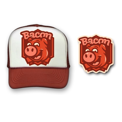 Design a hip and funny Trucker Hat using Bacon references!