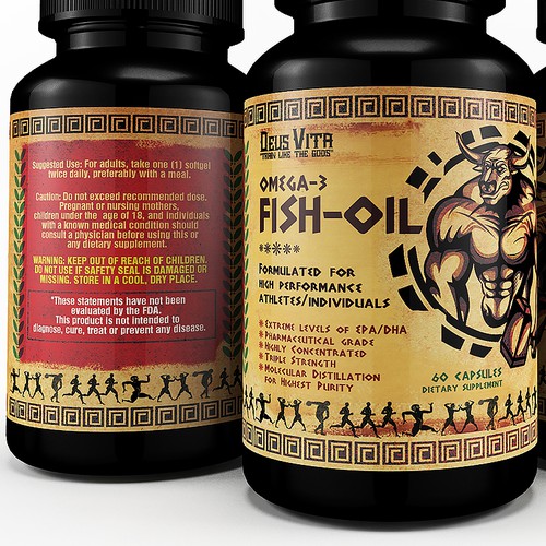 Create a Eye-Catching label for Fish Oils Targeting Athletes