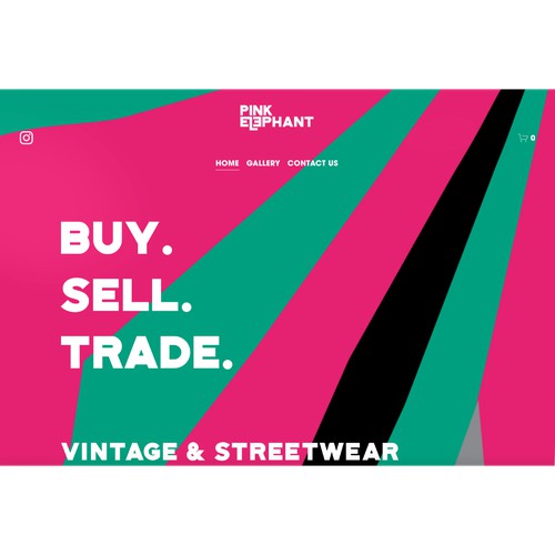 Pink Elephant Vintage Website Design