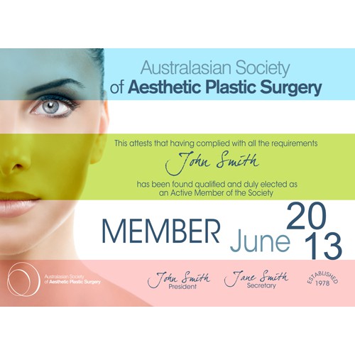 Help The Australasian Society of Aesthetic Plastic Surgery with a new design