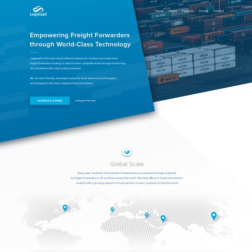 Homepage concept for LogistaaS