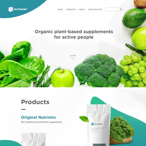 Clean, modern landing page for a health supplement to promote a new product and generate leads