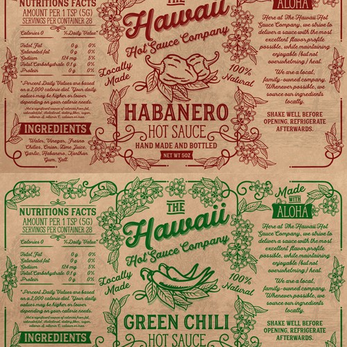 Label  "The Hawaii Hot Sauce Company"