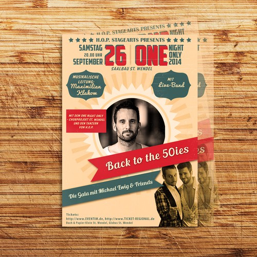 Poster & Flyer Design to attract a "Rock `n´ Roll / Back to the 50`s"- Event